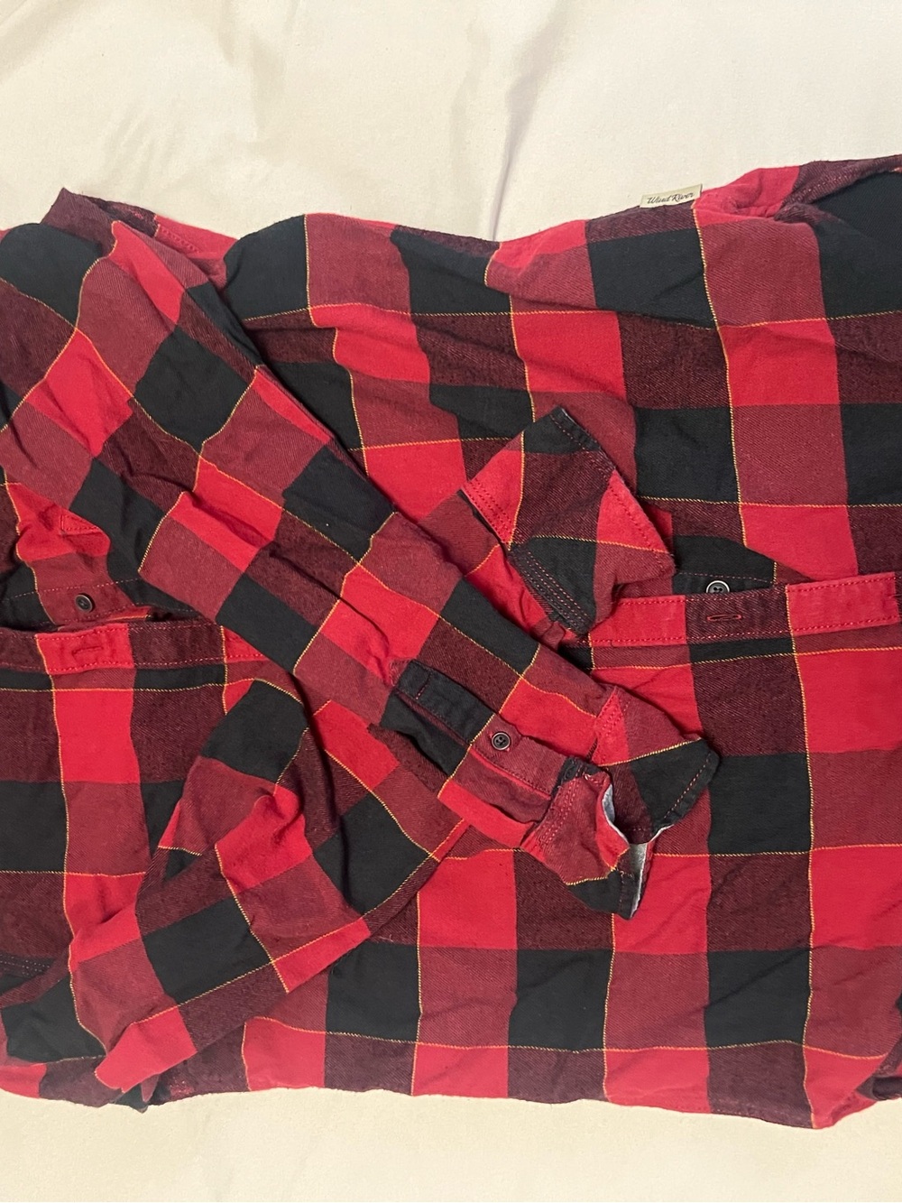 Men's Red and Black Buffalo Plaid Button-Down Shirt